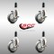 Service Caster 4 Inch 316SS Thermoplastic Rubber Swivel 1-1/8 Inch Stem Caster Set Brake SCC SCC-SS316EX20S414-TPRB-TLB-118-4 - alternate 4